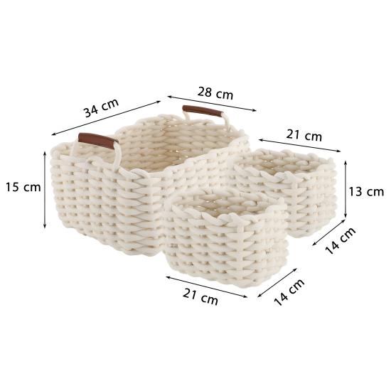 Cotton Basket Set 3 Pcs